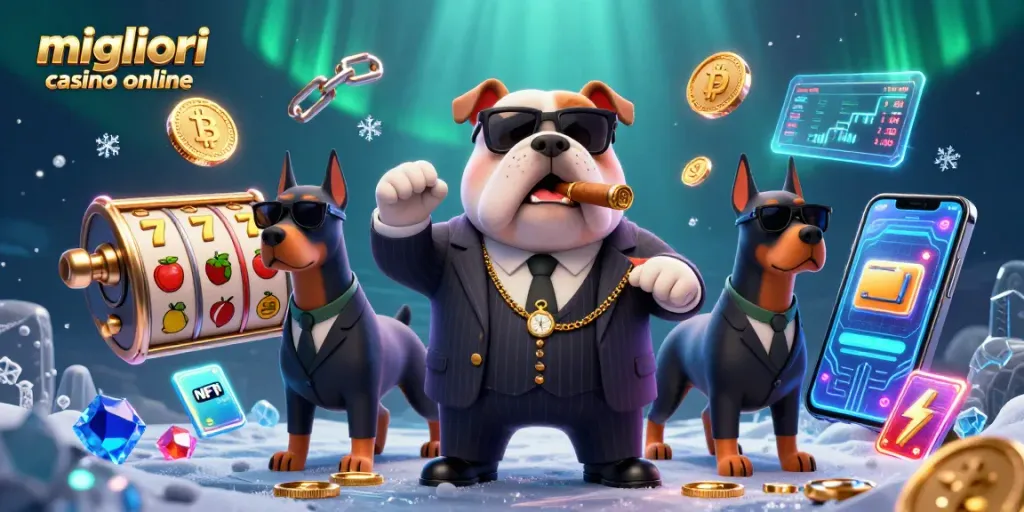 I migliori casino online offrono slot e monete virtuali in un'illustrazione 3D accattivante.
