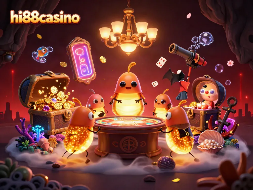 Engage with the vibrant world of hi88casino as glowworms illuminate a thrilling cave casino atmosphere.