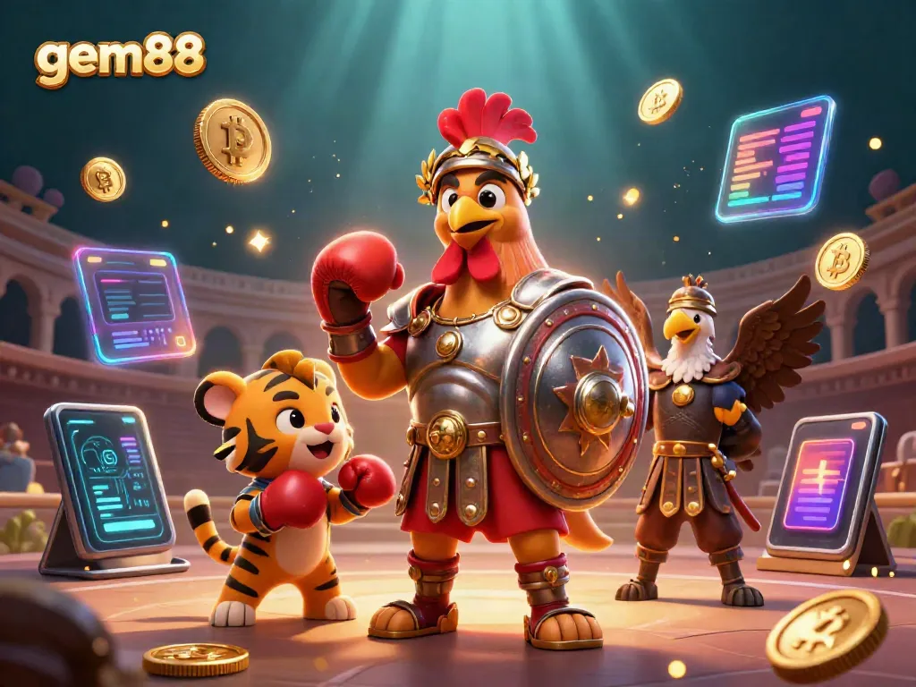 Engage with gem88's exciting games in an ultra-detailed digital 3D casino scene.