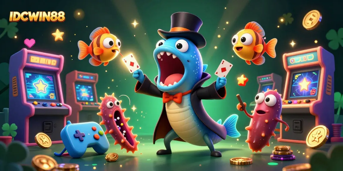 Engage with IDCWIN88's casino magic performance featuring a captivating eel and anglerfish