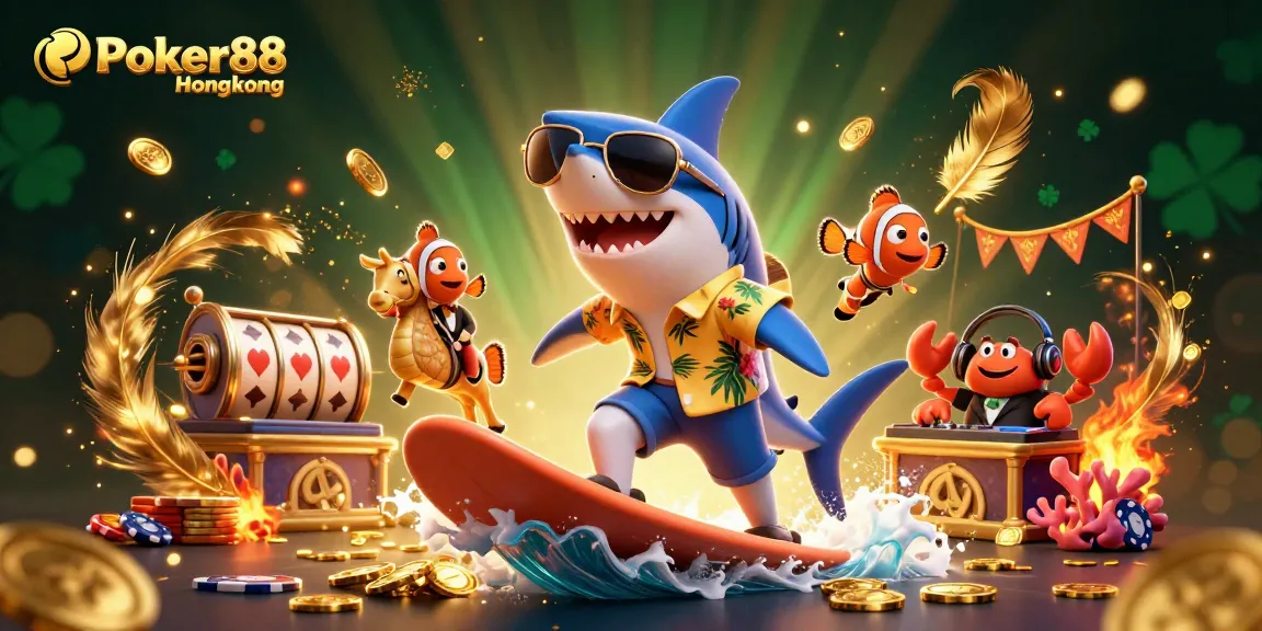 Experience the excitement of Poker88 Hongkong with vibrant characters and dynamic casino elements.