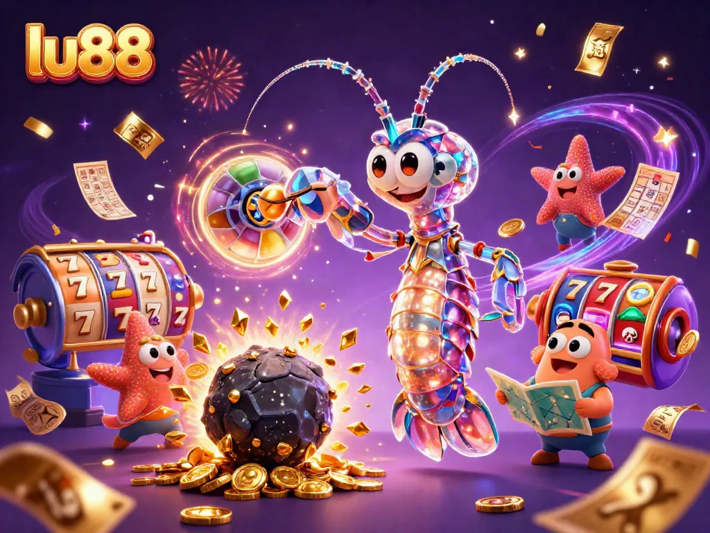 Experience thrilling adventures with lu88 in a vibrant and dynamic 3D casino scene.