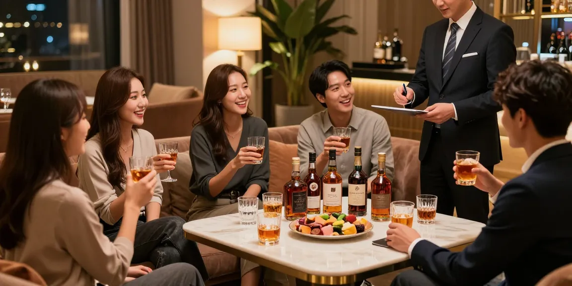 강남구구단 쩜오에서 즐거운 음주 시간을 갖는 친구들 모습
