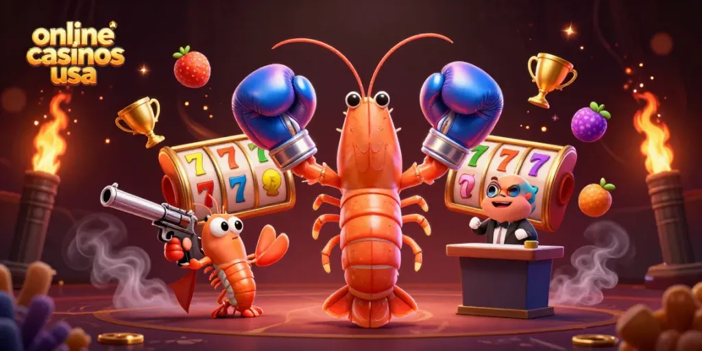 Engage with online casinos USA through vibrant, animated gambling scenes featuring unique characters.