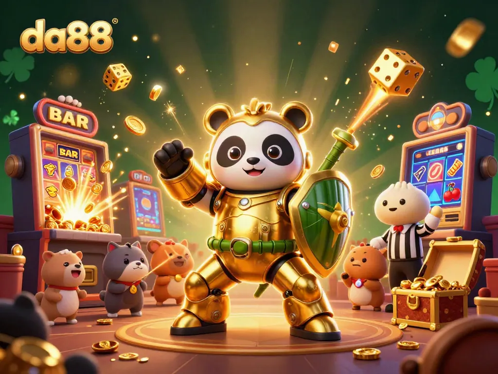 Experience thrilling gaming at da88 with vibrant slot machines and engaging characters in a dynamic casino arena.