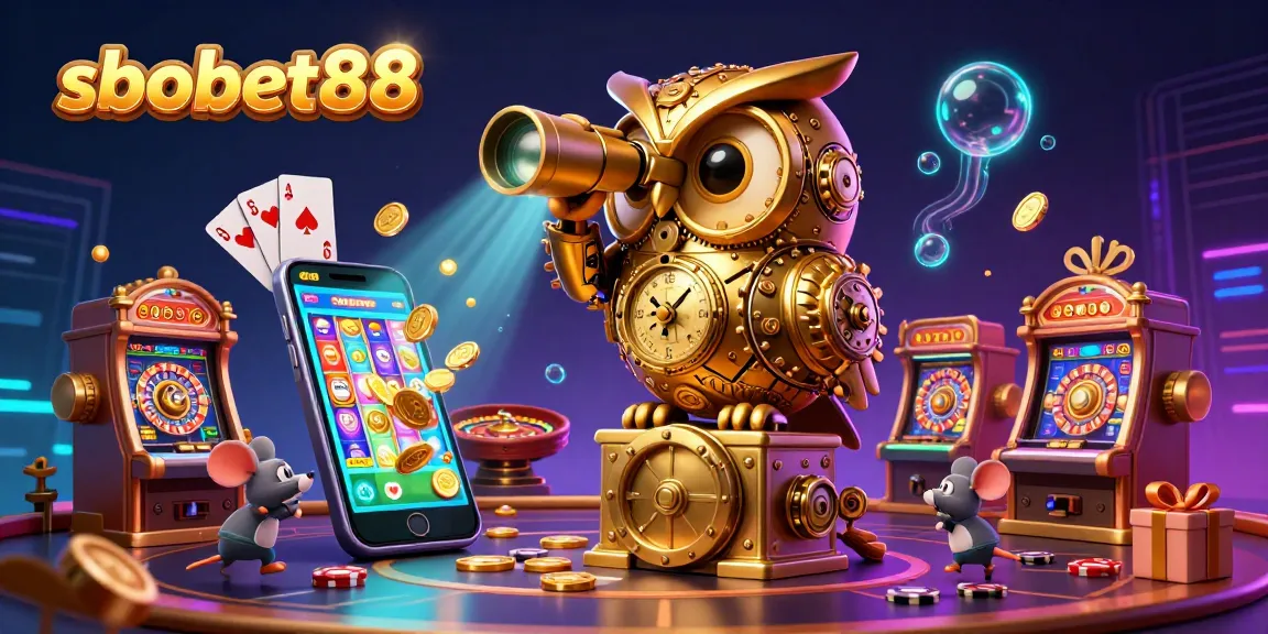 Experience sbobet88 excitement on vivid 3D casino floors with golden owl and vibrant gaming elements.