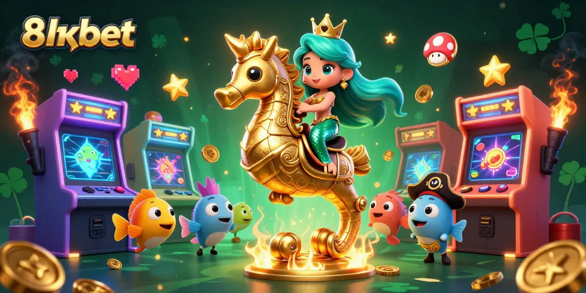 Experience the excitement of 8xbet with vibrant mermaid and casino themes in an enchanting illustration.