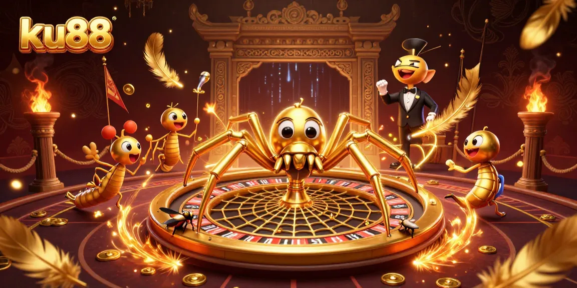 ku88 engaging players with a vibrant roulette wheel and charming casino characters