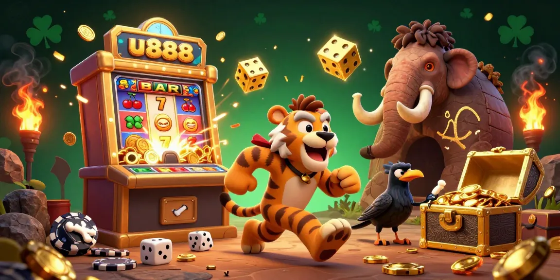 Experience the thrilling world of u888 with vibrant characters and dynamic casino elements.