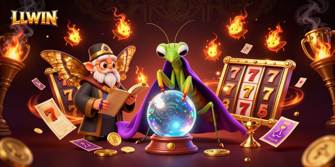 Engage with LLWIN’s mystical casino adventures featuring a fortune teller and vibrant game elements.
