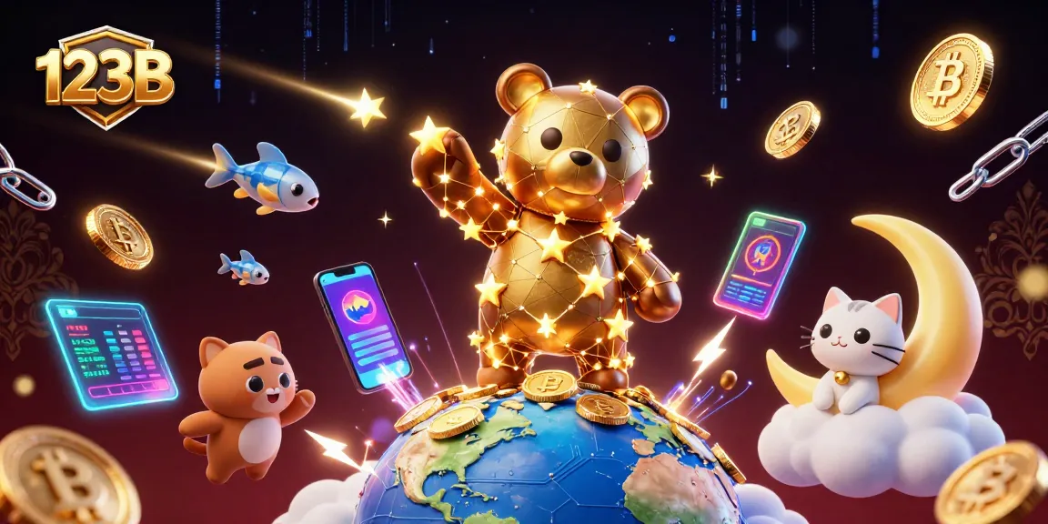 Experience the excitement of 123B with golden coins and interactive digital elements in a vibrant casino scene.