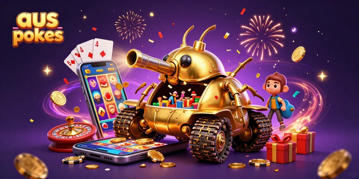 Engaging 3D casino scene featuring aus online pokies with vibrant game action, colorful elements, and dynamic atmosphere.